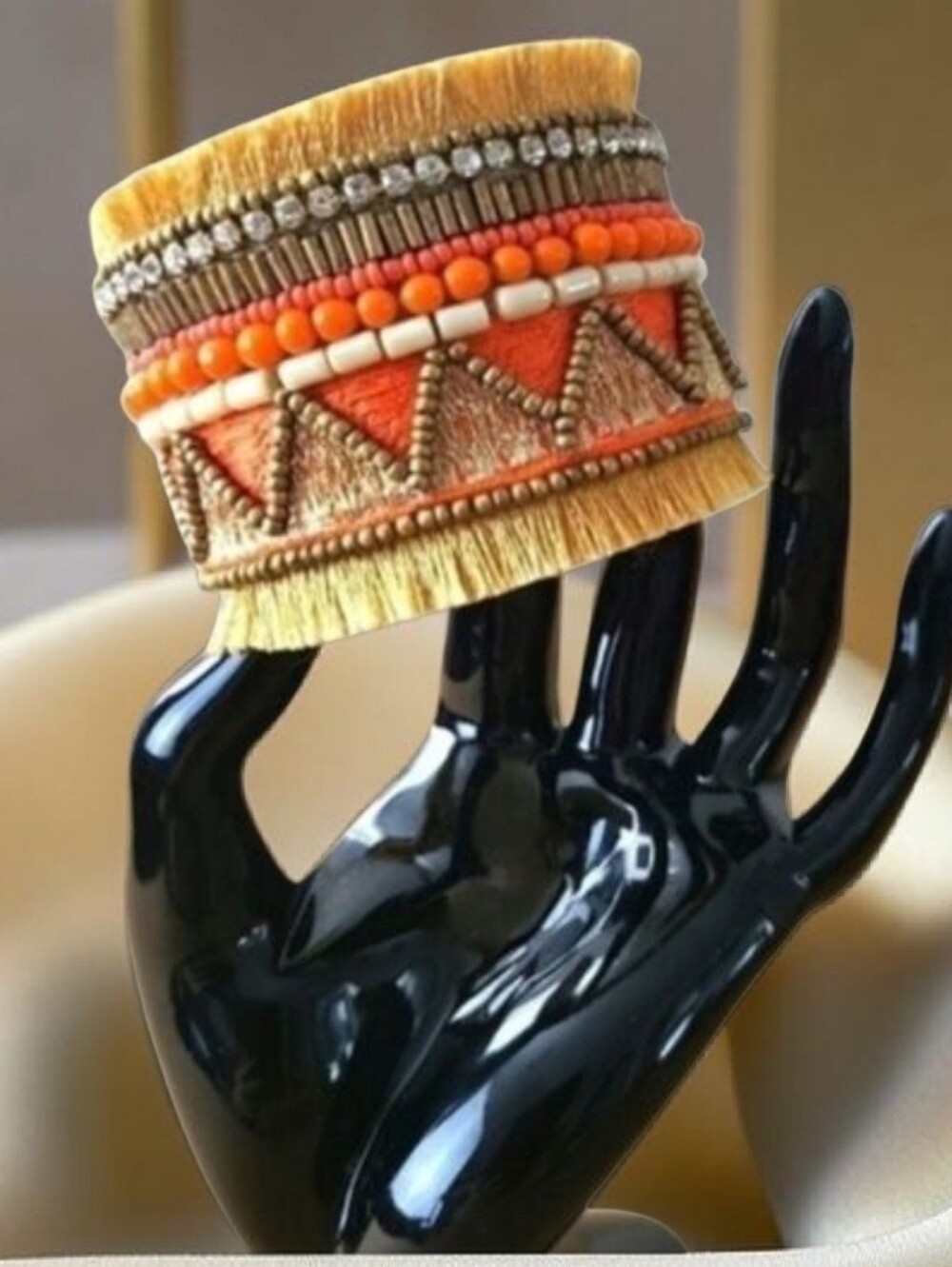 Shiraleah of Chicago “Santamaria” Beaded Fringe Cuff Bracelet